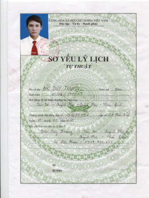 cover CV: Đào Duy Tráng